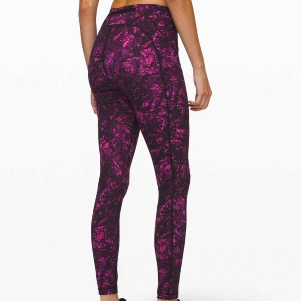 lululemon athletica Black and Pink Patterned Leggings - Picture 2 of 4
